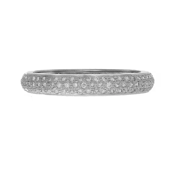 White Gold 3 Row Pave Diamond Band Cornell's Jewelers Rochester, NY