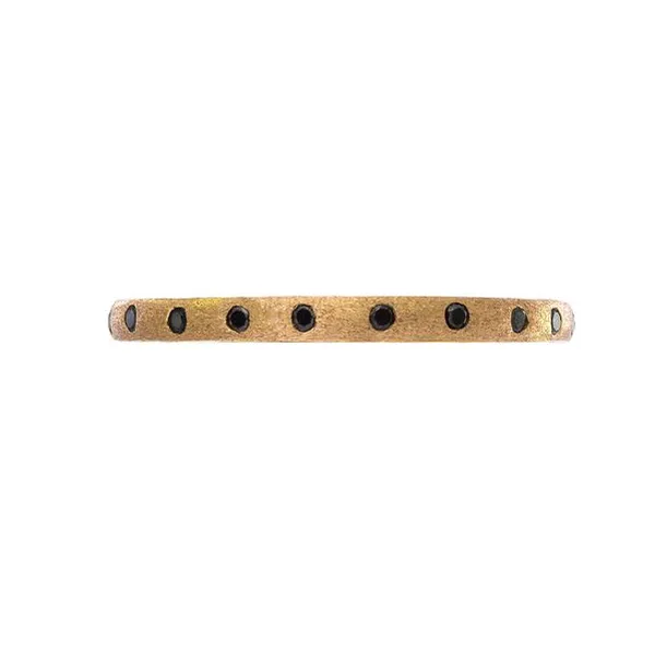 Yellow Gold Dunes Narrow Black Diamond Band Cornell's Jewelers Rochester, NY