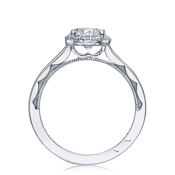 Platinum Round Halo Diamond Engagement Ring Image 2 Cornell's Jewelers Rochester, NY
