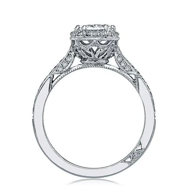 Platinum Oval Halo Engagement Ring Image 2 Cornell's Jewelers Rochester, NY