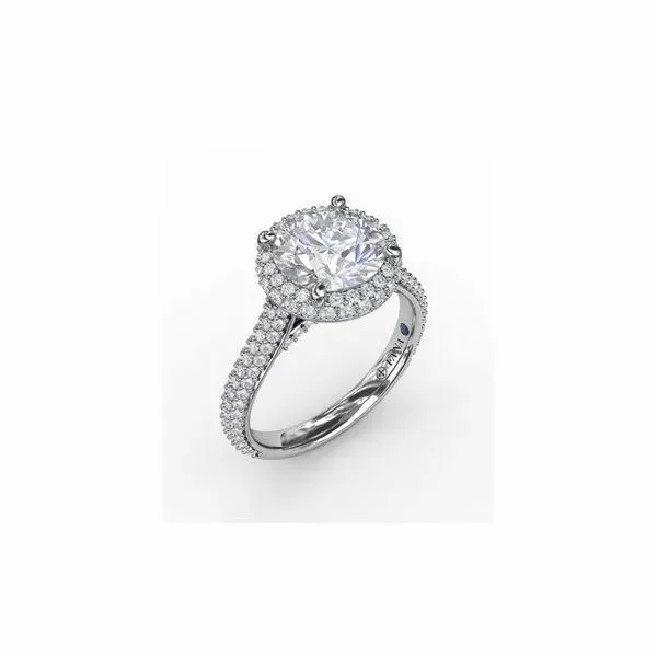 Fana Seamless Pavé Diamond Double Halo Engagement Ring Cornell's Jewelers Rochester, NY