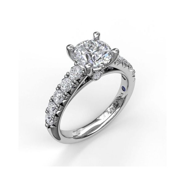 Fana Handset French Pave Diamond Engagement Ring Cornell's Jewelers Rochester, NY