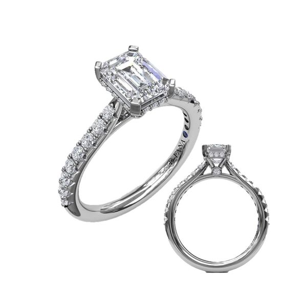 Fana Emerald Cut Solitaire With Hidden Halo Cornell's Jewelers Rochester, NY