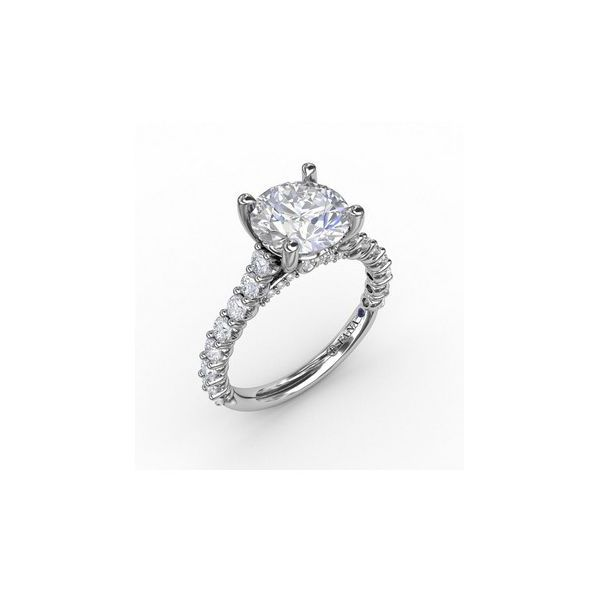 Fana Contemporary Diamond Solitaire Engagement Ring With Hidden Halo Cornell's Jewelers Rochester, NY