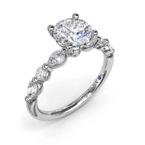 Fana Alternating Teardrop and Round Diamond Engagement Ring Cornell's Jewelers Rochester, NY