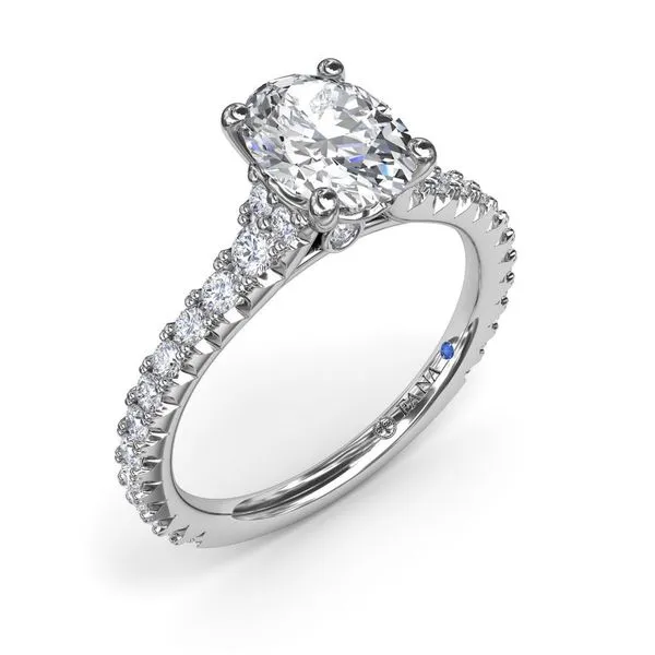Fana Sophisticated Side Cluster Diamond Band Engagement Ring Cornell's Jewelers Rochester, NY