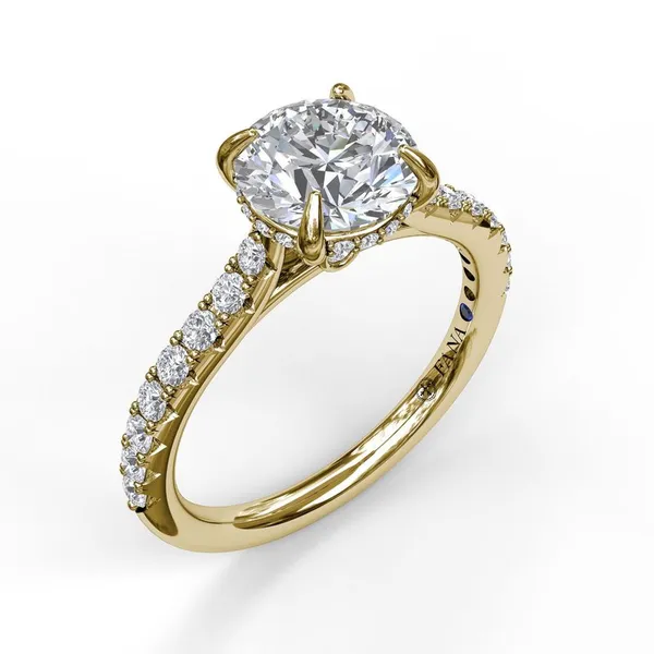 Fana Yellow Gold Hidden Halo Diamond Mounting Cornell's Jewelers Rochester, NY
