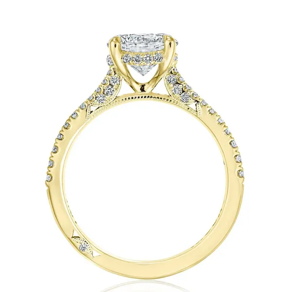 Cathedral Thin Diamond Engagement Ring in 18K Yellow Gold Image 2 Cornell's Jewelers Rochester, NY