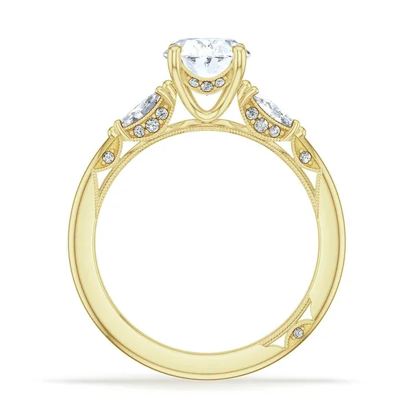 Simply Tacori Three-Stone Engagement Ring in 18Kt Yellow Gold Image 2 Cornell's Jewelers Rochester, NY