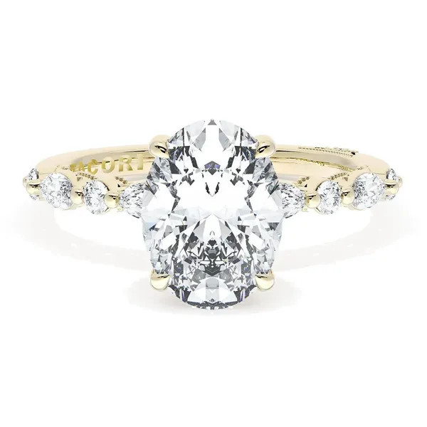 Tacori Sculpted Crescent 18KT Yellow Gold Engagement Ring Cornell's Jewelers Rochester, NY