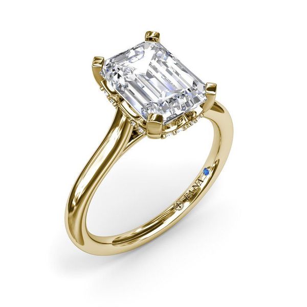 Fana 14kt White Gold Solitaire Cathedral Mounting Cornell's Jewelers Rochester, NY