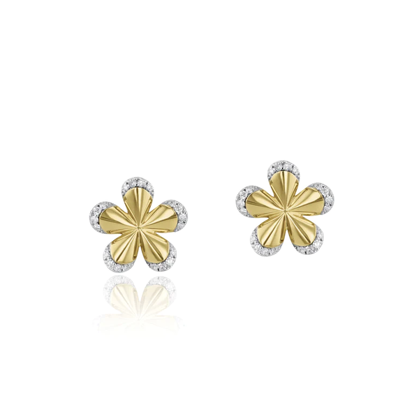 Philips House Pave Edge Forget-Me-Not Diamond Stud Earrings Cornell's Jewelers Rochester, NY