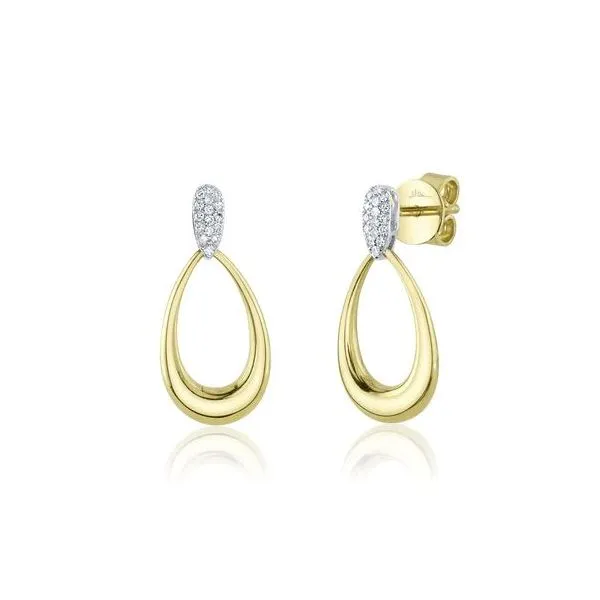 Cornells Collection 14KT Yellow Gold Diamond Oval Drop Earrings Cornell's Jewelers Rochester, NY
