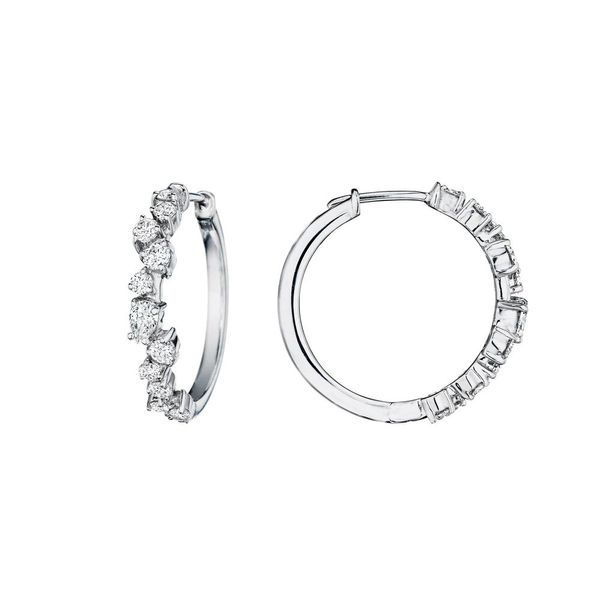 Penny Preville 18KT White Gold Petite Stardust Hoop Earrings Cornell's Jewelers Rochester, NY