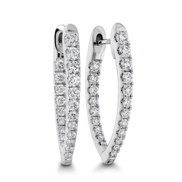 Memoire 18kt White Gold Imperial Diamond Hoops Cornell's Jewelers Rochester, NY