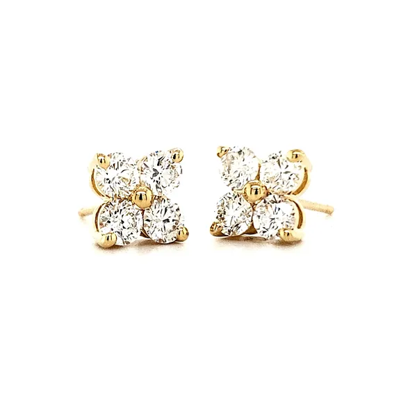 14Kt Yellow Gold 4 Stone Cluster Earring Cornell's Jewelers Rochester, NY