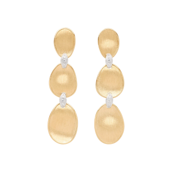 Marco Bicego Two-Tone Lunaria Petal Drop Earrings Cornell's Jewelers Rochester, NY