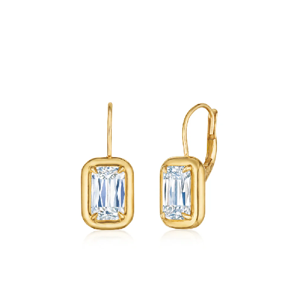 Kwiat Diamond Bezel Drop Earrings Cornell's Jewelers Rochester, NY