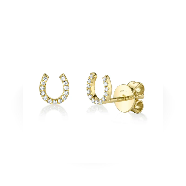 Shy Creation Horseshoe Diamond Stud Earrings Cornell's Jewelers Rochester, NY