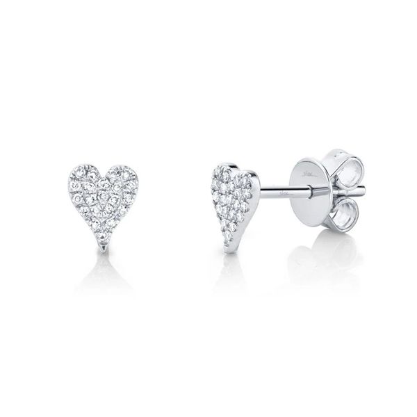 Cornells Collection Pave Diamond Heart Stud Earrings Cornell's Jewelers Rochester, NY
