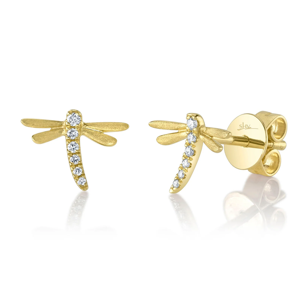 Shy Creation Diamond Dragonfly Earrings Cornell's Jewelers Rochester, NY