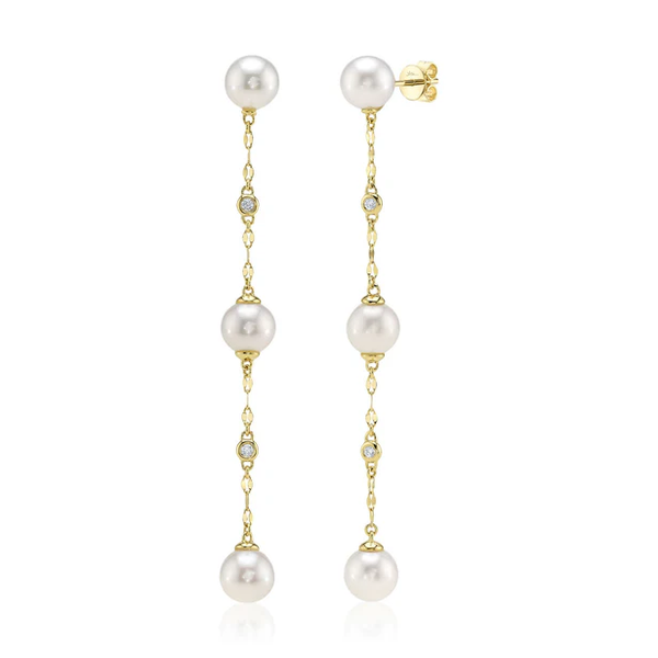 Shy Creation Diamond & Pearl Earrings Cornell's Jewelers Rochester, NY