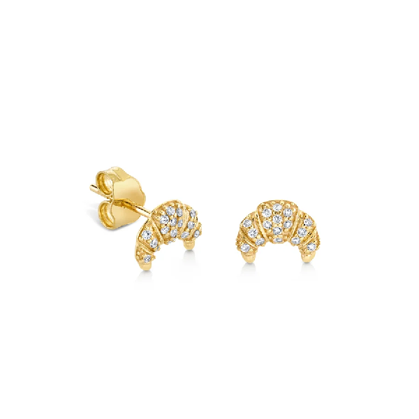 Sydney Evan Diamond Croissant Stud Earrings Cornell's Jewelers Rochester, NY