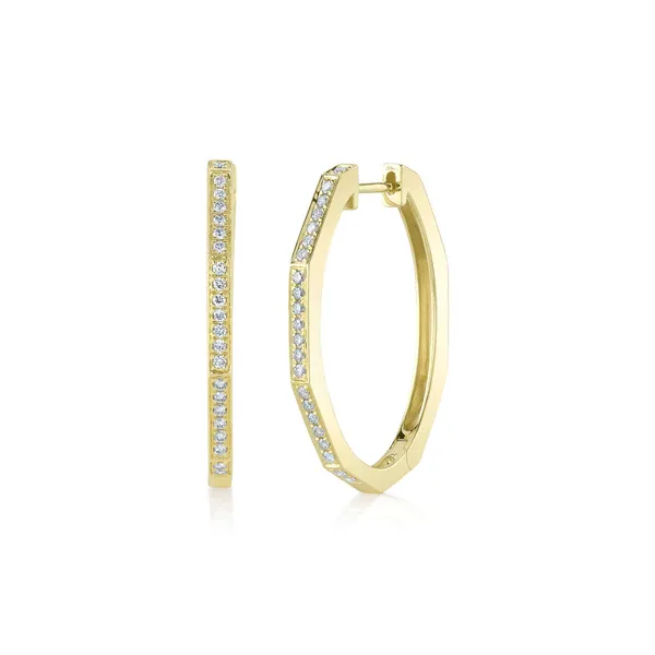 Cornells Collection 14Kt Yellow Gold Diamond Oval Hoop Earring Cornell's Jewelers Rochester, NY