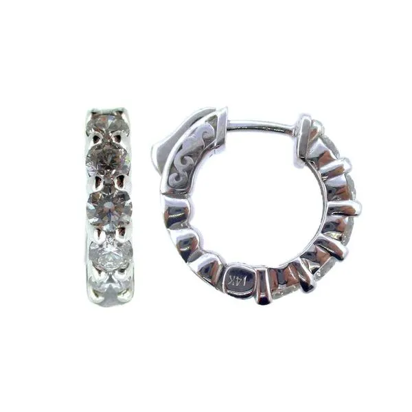 14Kt White Gold Diamond Huggie Earrings Cornell's Jewelers Rochester, NY