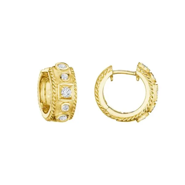 Penny Preville Round & Square Diamond Station Huggie Cornell's Jewelers Rochester, NY