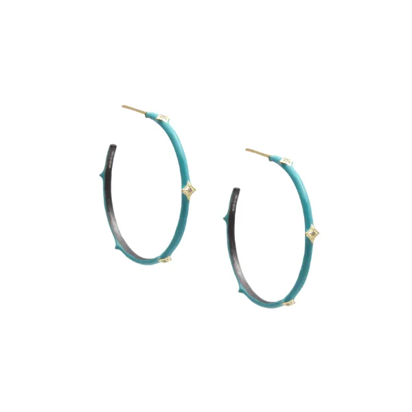 Armenta Crivelli Enamel Hoop Earrings Cornell's Jewelers Rochester, NY