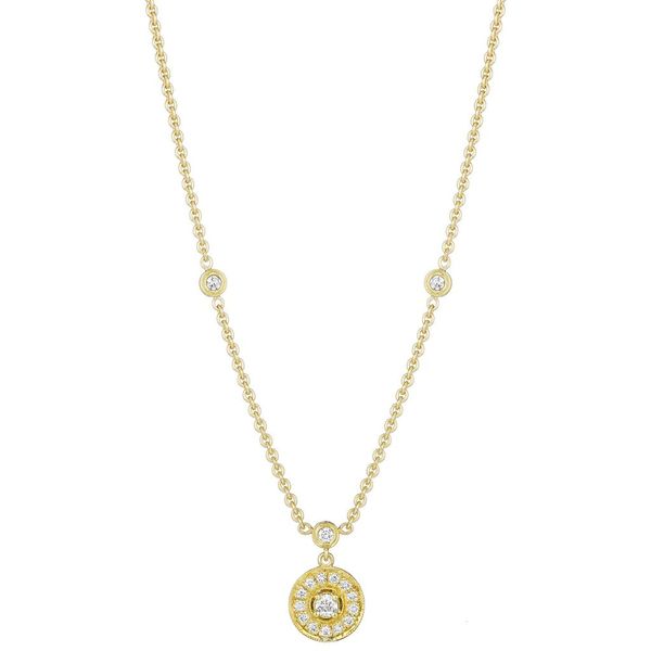 Penny Preville Classic Round Diamond Halo Necklace Cornell's Jewelers Rochester, NY