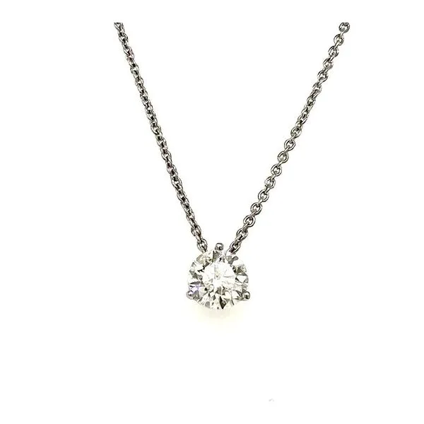 14K White Gold Round Solitaire Pendant 3 Prong 1.55 CTW Cornell's Jewelers Rochester, NY