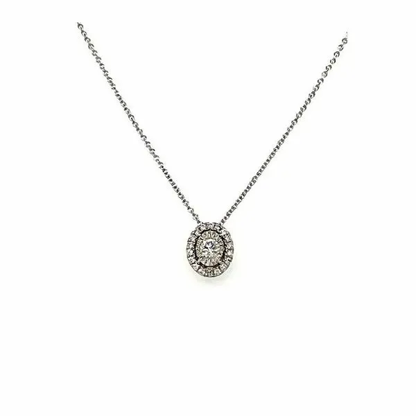 14K White Gold Miracle Mark Halo Diamond Pendant .25 CTW Cornell's Jewelers Rochester, NY