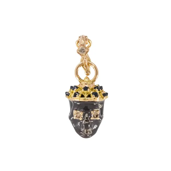 Rose Gold And Grey Sterling Silver Skull Pendant Cornell's Jewelers Rochester, NY