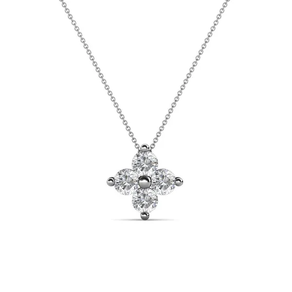 14Kt White Gold Diamond Cluster Pendant Cornell's Jewelers Rochester, NY