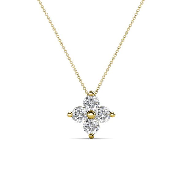 14Kt Yellow Gold Diamond Cluster Pendant Cornell's Jewelers Rochester, NY