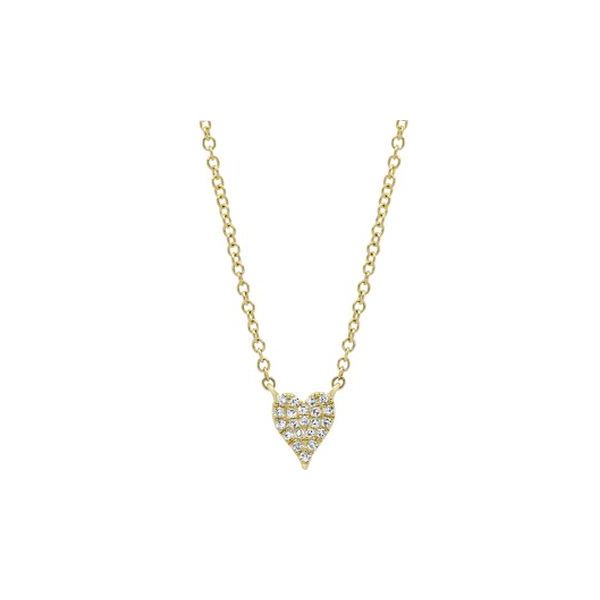 Cornells Collection 14KT Yellow Gold Diamond Pave Heart Necklace Cornell's Jewelers Rochester, NY