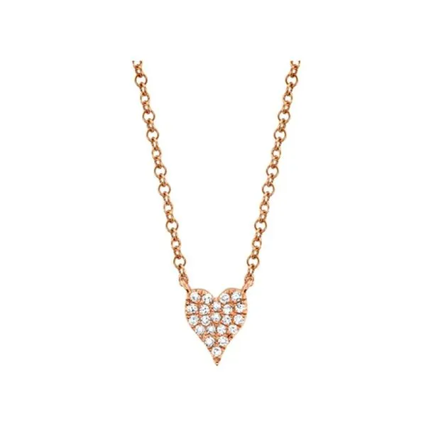 SHY CREATION AMOR 0.05CT DIAMOND PAVE HEART PENDANT NECKLACE - MINI Cornell's Jewelers Rochester, NY