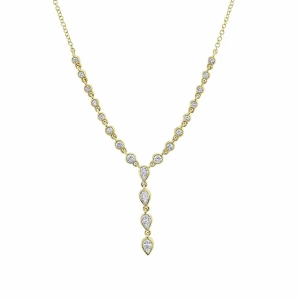 SHY CREATION Y NECKLACE WITH 16 BEZEL SET DIAMONDS Cornell's Jewelers Rochester, NY