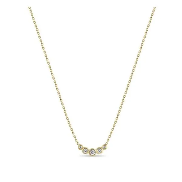 ZOE CHICCO 5 GRADUATED DIAMOND BEZEL NECKLACE Cornell's Jewelers Rochester, NY