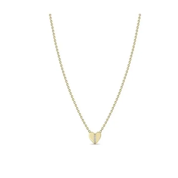 PAVE DIAMOND LINE HEART NECKLACE Cornell's Jewelers Rochester, NY