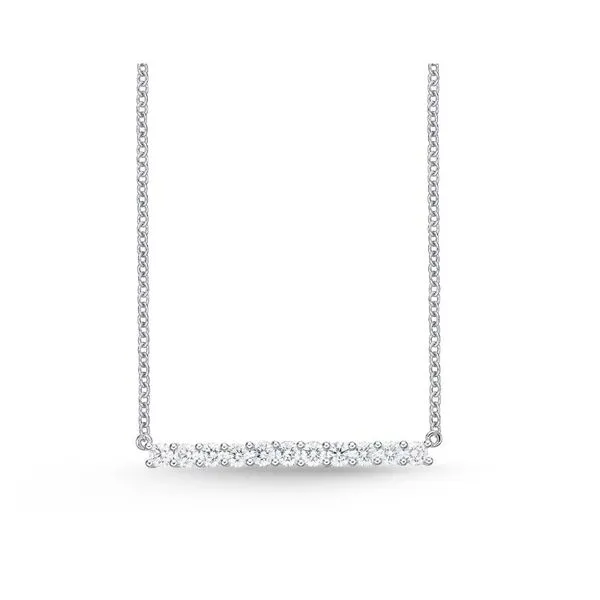 MEMOIRE White Gold Diamond Bar Necklace Cornell's Jewelers Rochester, NY