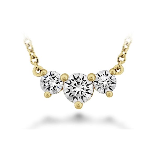 Memoire Three Stone Diamond Necklace 18KYG Cornell's Jewelers Rochester, NY