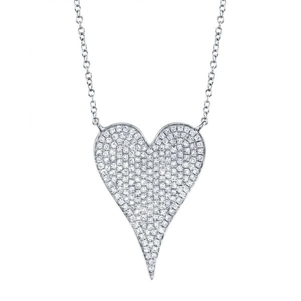 Cornells Collection Large Pave Diamond Heart Necklace Cornell's Jewelers Rochester, NY