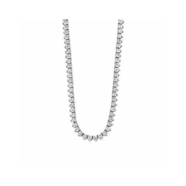 14KT White Gold Straight 3 Prong Diamond Tennis Necklace Cornell's Jewelers Rochester, NY