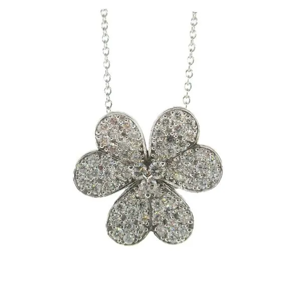 14Kt White Gold Pave Clover Pendant Cornell's Jewelers Rochester, NY
