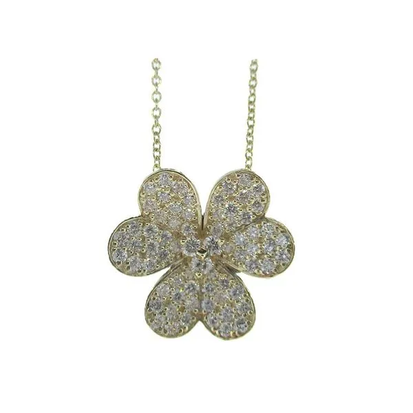 14Kt Yellow Gold Pave Clover Pendant Cornell's Jewelers Rochester, NY