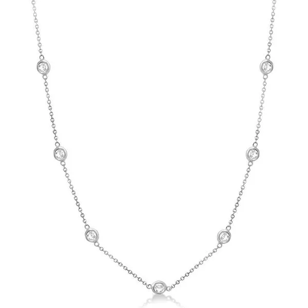 14Kt White Gold Bezel Set Diamond By The Yard Necklace Cornell's Jewelers Rochester, NY