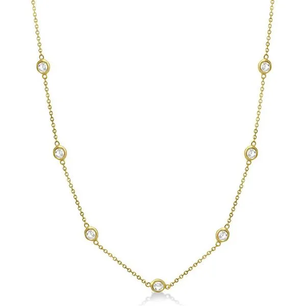 14Kt Yellow Gold Bezel Set Diamond By The Yard Necklace Cornell's Jewelers Rochester, NY